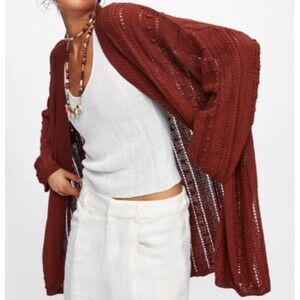 Zara Oversized Textured Dot Weave Knit Cardigan, Women's Small
